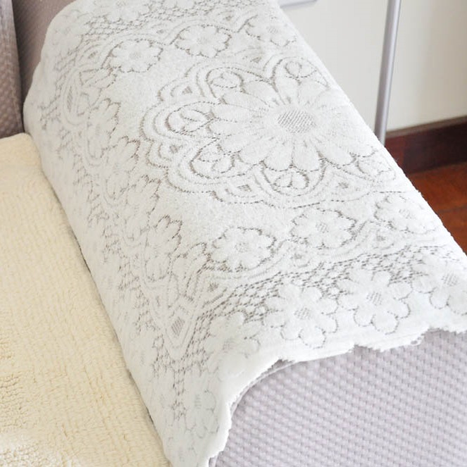 Fashionable European Lace Beige Full Cover Non-Slip Thickeneded Fabric Armrest Towel Sofa Towel Plus Large Sofa Backrest Towel