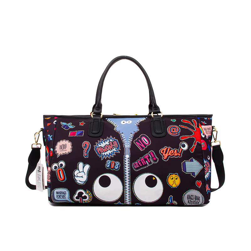 Bolsa de viaje de tela de nailon estampada para hombres y mujeres, bolso bandolera moderno 2345 #