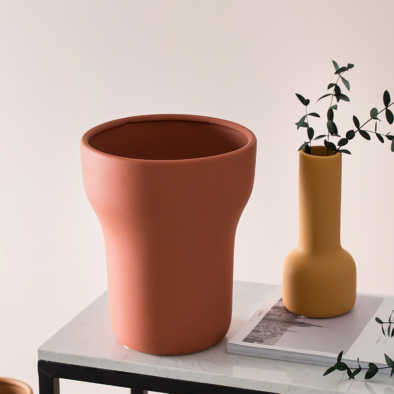 Nórdico Morandi florero de cerámica decoración creativa sala de estar flor seca TV gabinete mesa de comedor Decoración