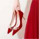 French Stiletto Heel Wedding Shoes 2023 New Women's Wedding Bridal Shoes Xiuhe Dress Wedding Dress Red High Heels