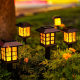 Solar Outdoor LED Lawn Small House Palace Flame Light Courtyard Villa Garden Waterproof Flame Flashing Light