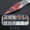 Jewelry, nail decoration, glossy mixed decorations with accessories, accessory, 12 cells, wholesale