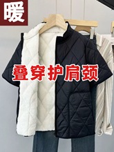 羊羔绒半袖马甲男医护办公护肩颈神器加绒加厚羽绒棉立领保暖马夹