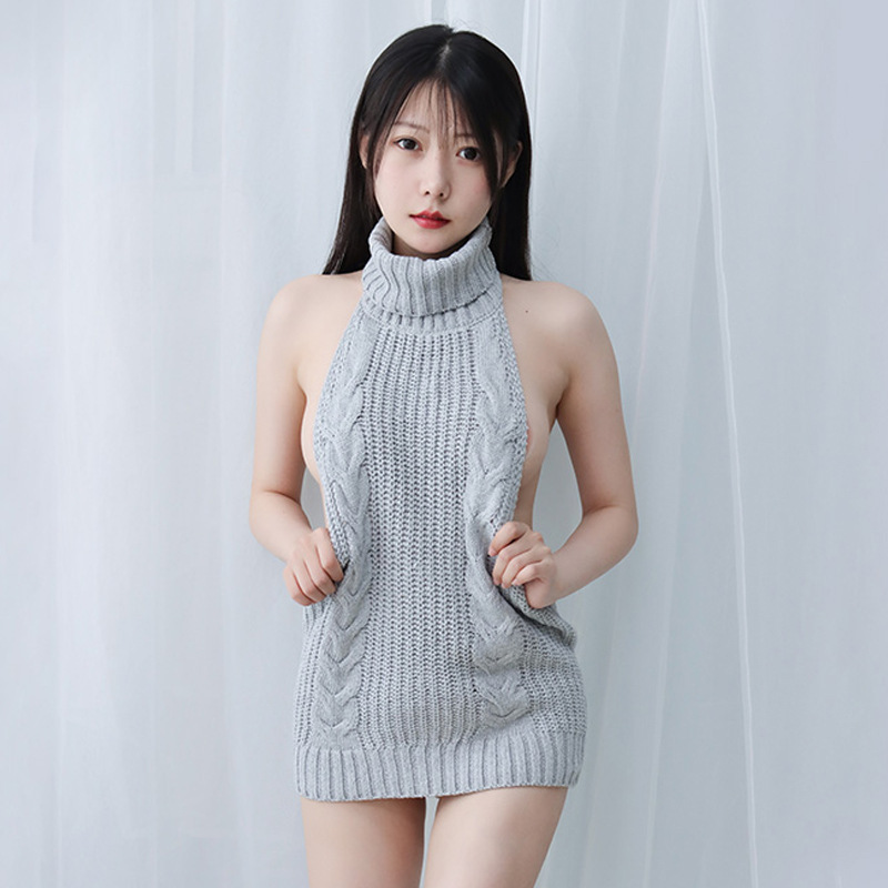 High quality secondary sexy backless sweater sexy hot girl home clothes virgin killer factory wholesale S0241