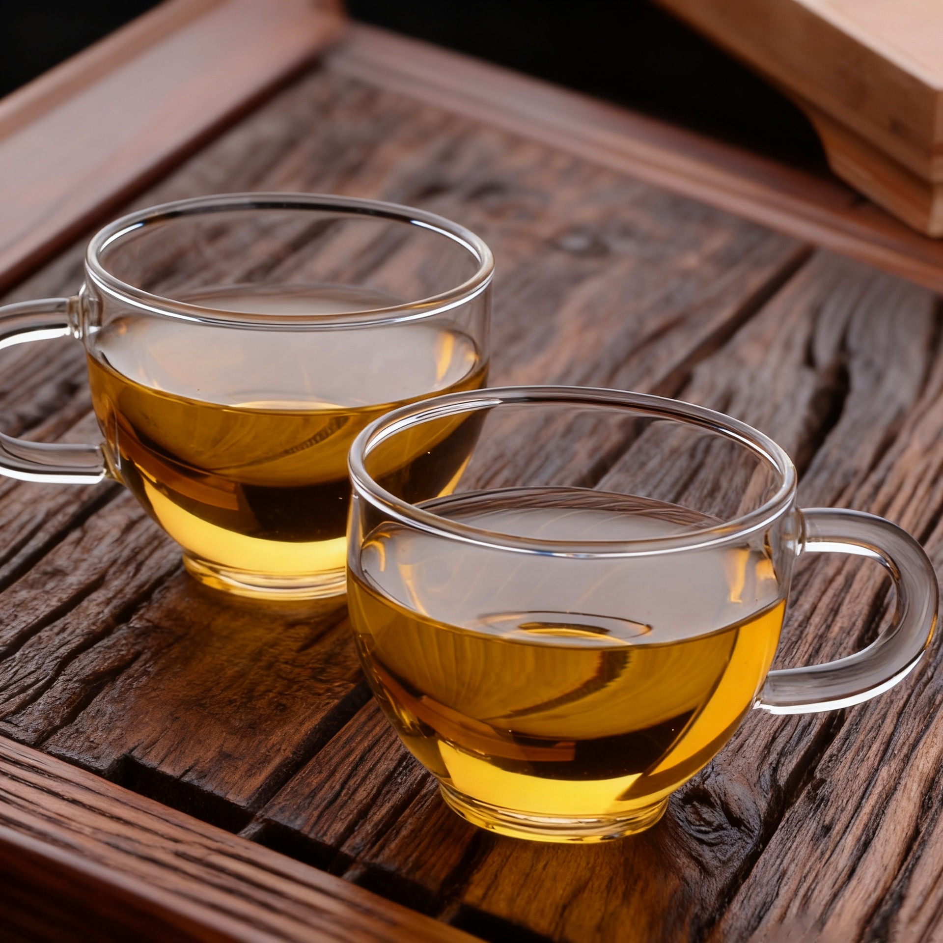 透明高硼硅玻璃茶杯带把茶杯家用带碟透明小水杯耐热玻璃品茗杯