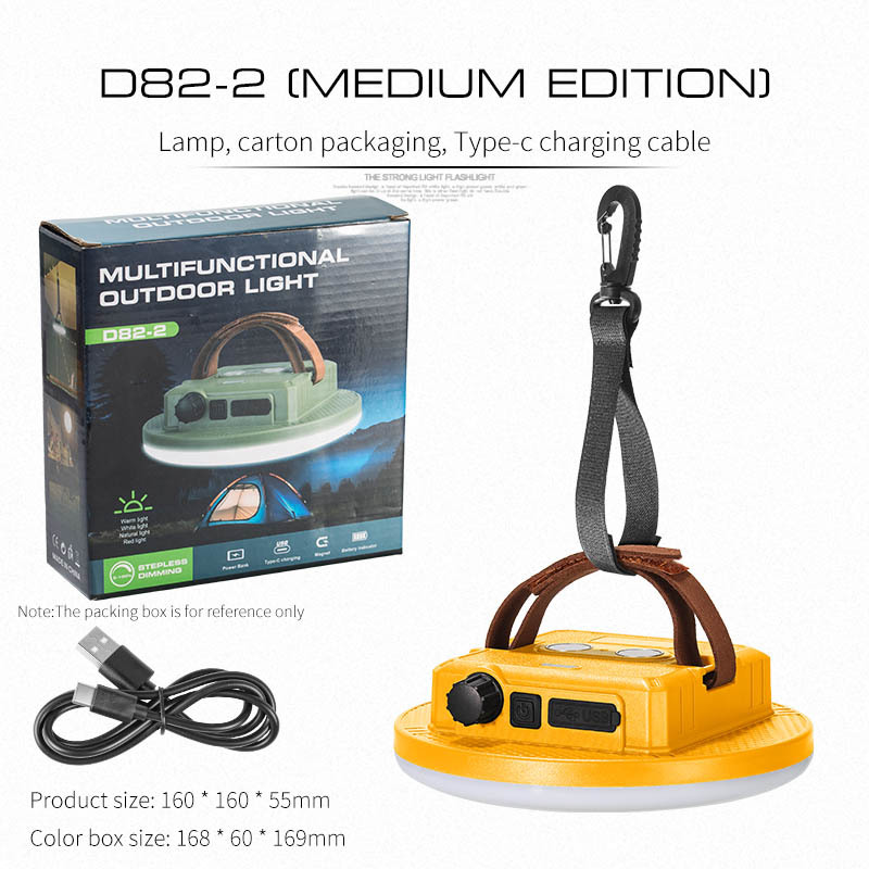 Transfronteriza venta de gancho de techo lámpara de campamento al aire libre no polar atenuación de adsorción magnética fuerte redonda cabina lámpara de campamento