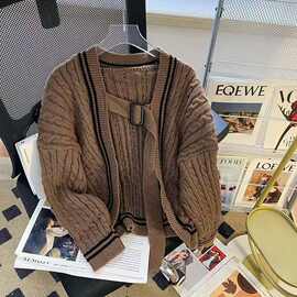 小香风宽松毛衣外套2025春秋季新款设计感针织开衫外披