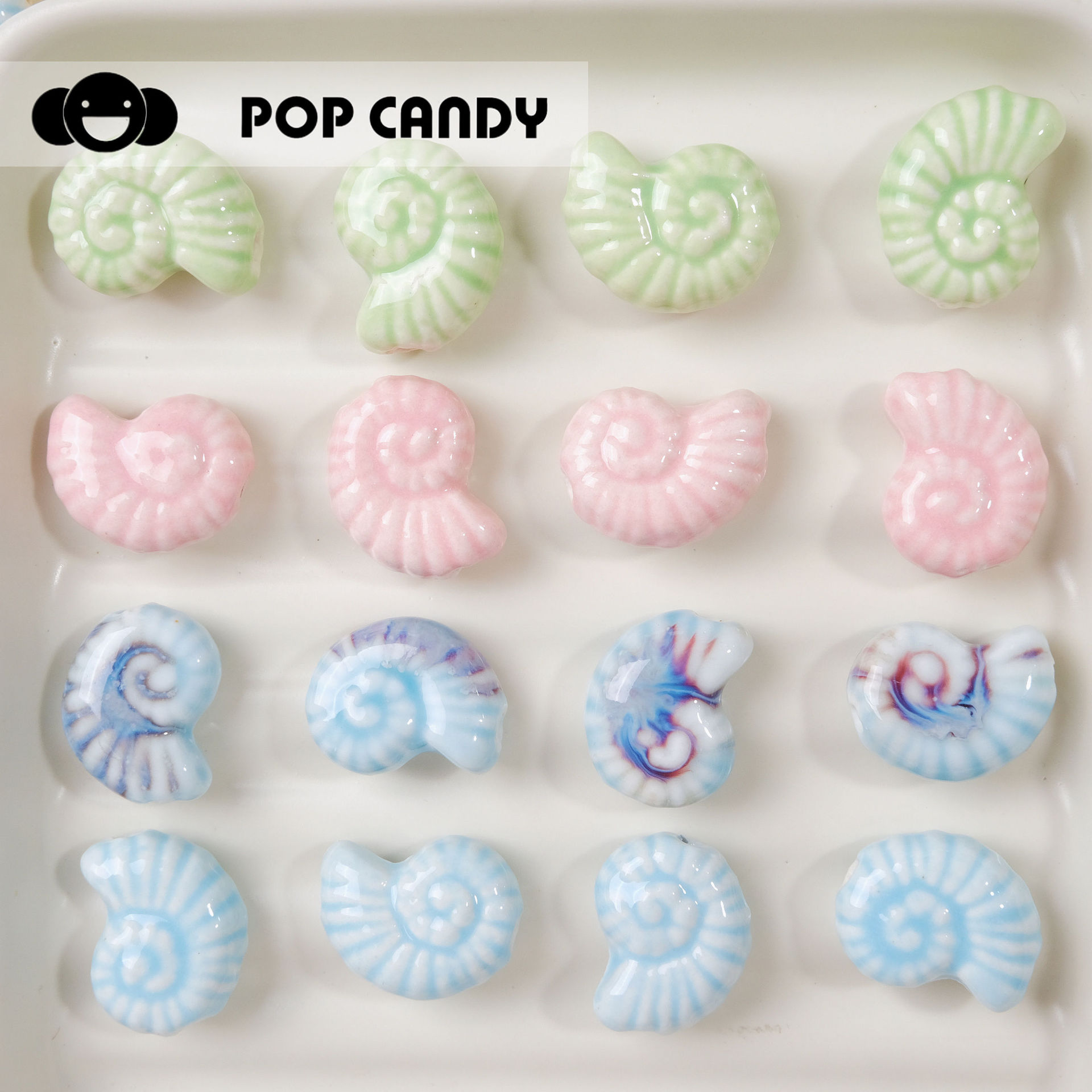 17 * 21mm Jewelry Making Size 1 Piece 17 * 21mm Hole 2~2.9mm Ceramics Conch Jewelry Accessories Beads