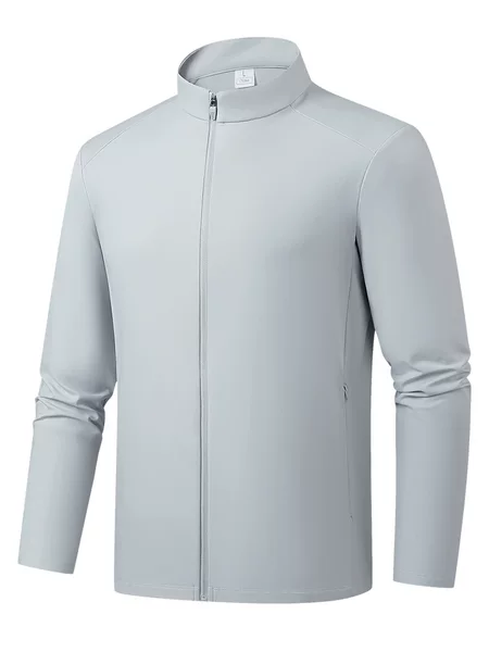 Running Jacket Men's Top Stand Collar Business Cardigan Breathable Autumn Casual Sportswear Outdoor Cycling Clothing Women