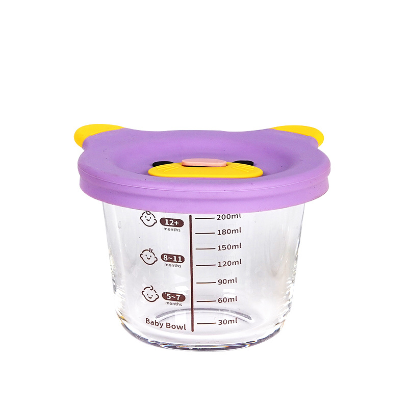 Caja de alimentos suplementarios para bebés sellada y fresca, caja de almacenamiento para bebés, cubierta de silicona de grado alimenticio