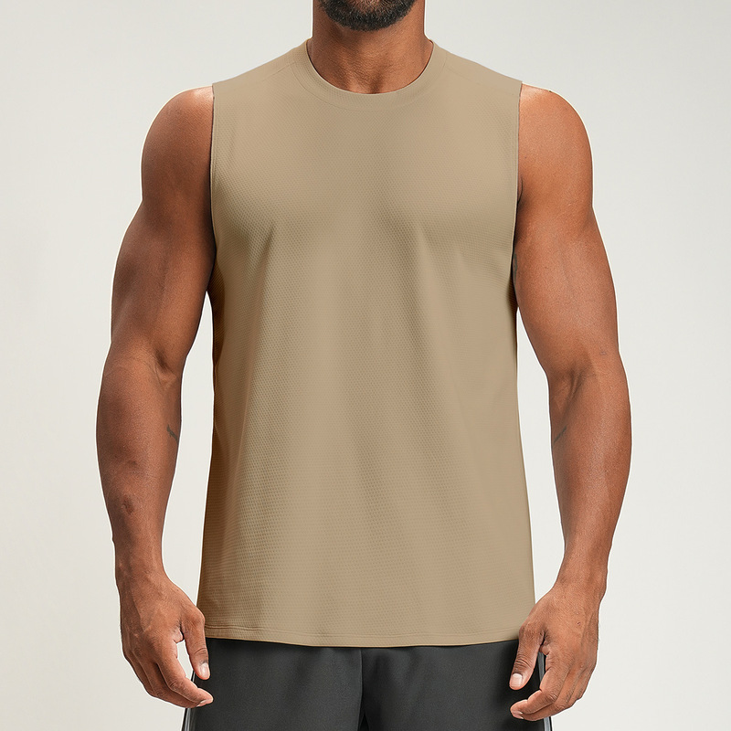 Cross-Border Amazon Spring and Summer Fitness Sports Vest for Men, Breathable, Moisture-Absorbent, Loose-Fitting Training Sleeveless Quick-Drying Vest 4159