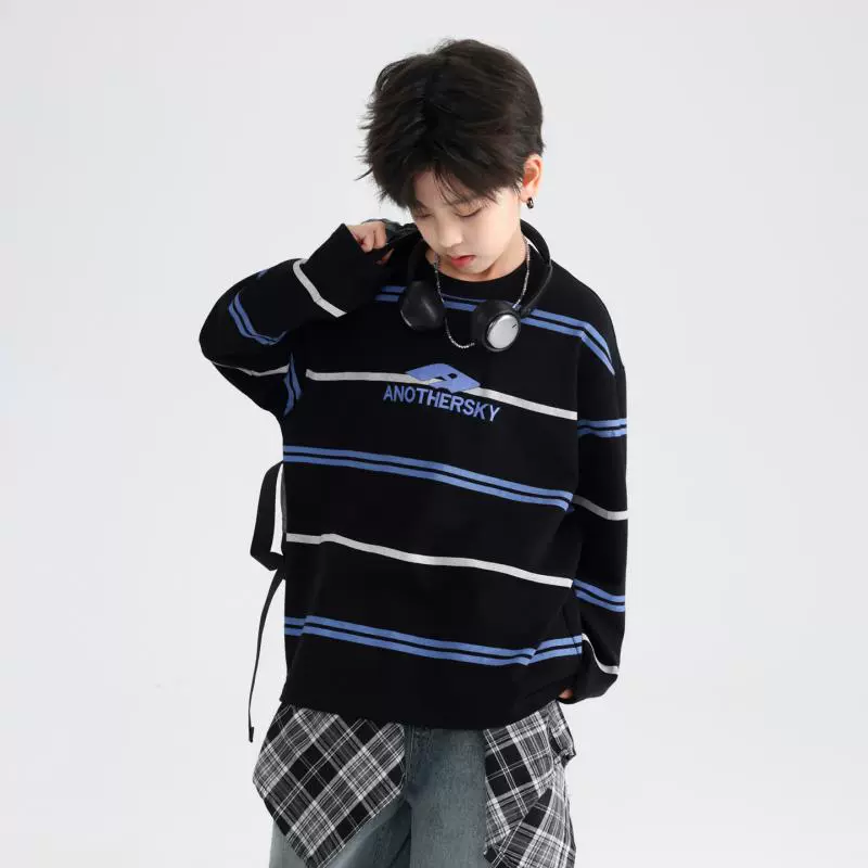 男童长袖T恤纯棉2025秋装新款儿童中大童男孩春秋款打底衫上衣