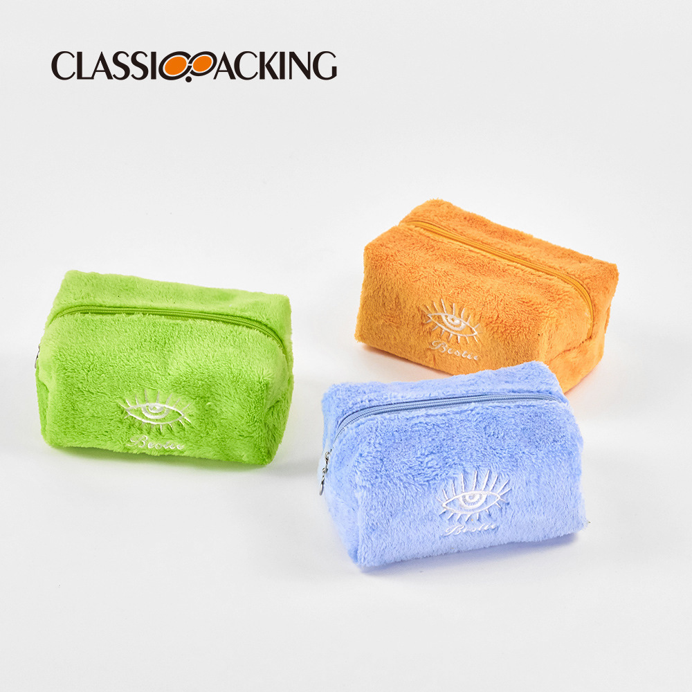 Estilo japonés ins 2025 nueva bolsa de cosméticos de felpa, capacidad simple, bolsa de almacenamiento multifuncional, LOGO imprimible