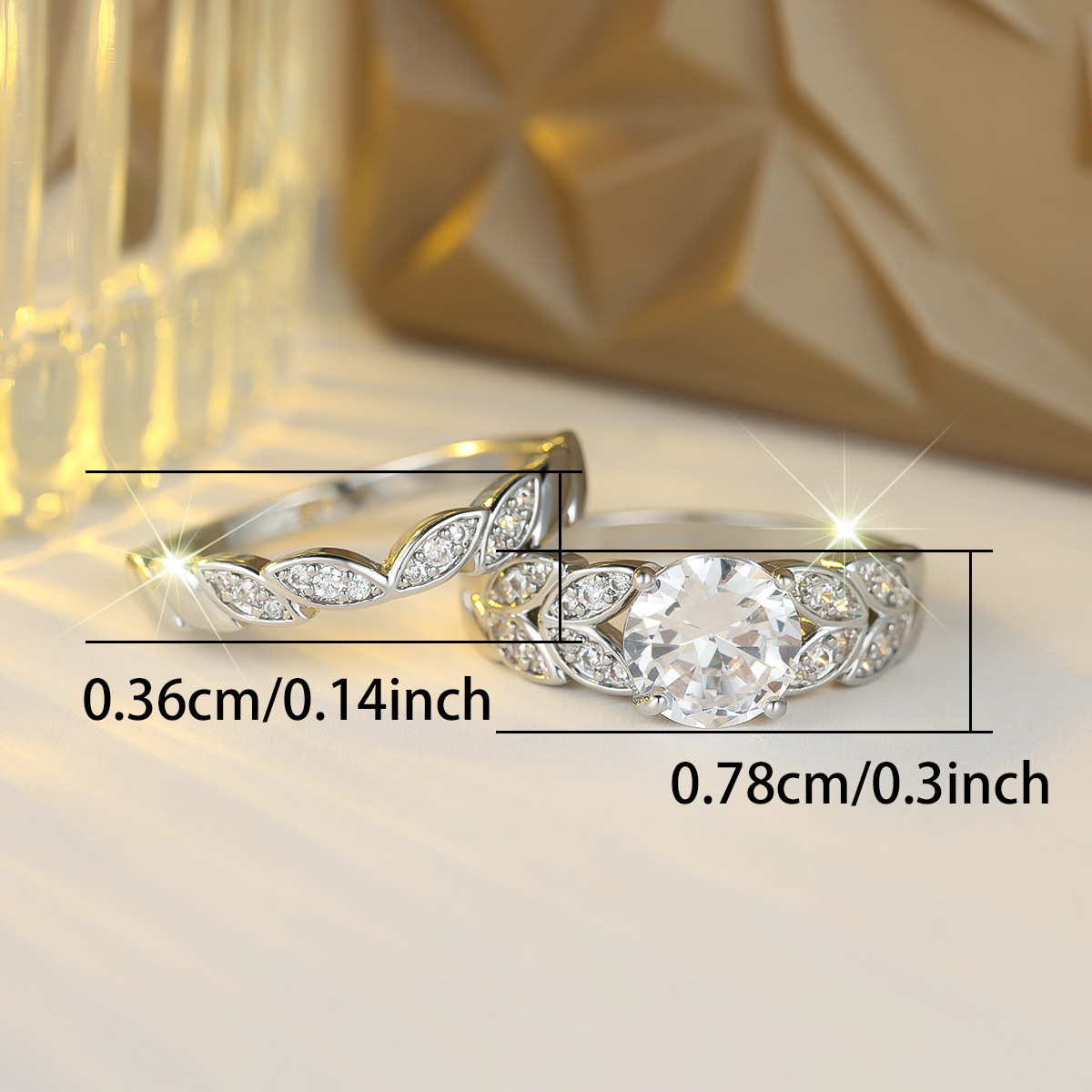 Ensemble de bagues empilables minimalistes avec oxydes de zirconium_voghion.com