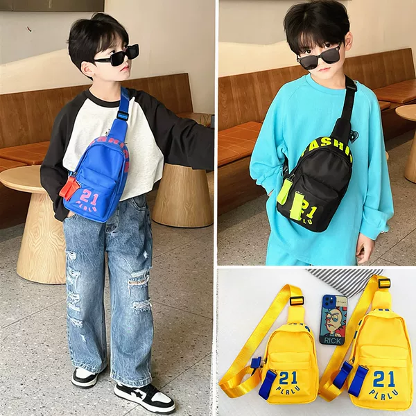 Children's chest bag boys Korean new messenger bag outdoor fashion small backpack boys travel small satchel bag wholesale