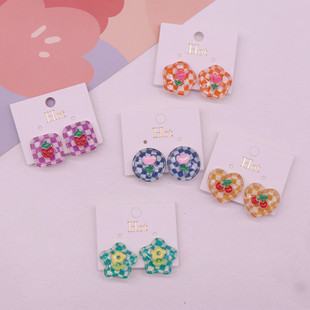 New Children's Spring Flower Love Anti-Pain Ear Clip Girl's Ear Jewelry