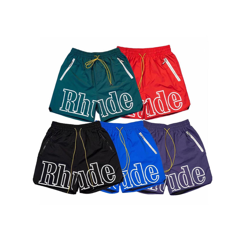 Cross-Border Foreign Trade Trendy Brand Rhude Letter 3m Reflective Casual Sports Shorts for Men and Women, American High Street Beach Pants Cross-Border Foreign Trade Trendy Brand Rhude Letter 3m Reflective Casual Sports Shorts for Men and Women, American High Street Beach Pants