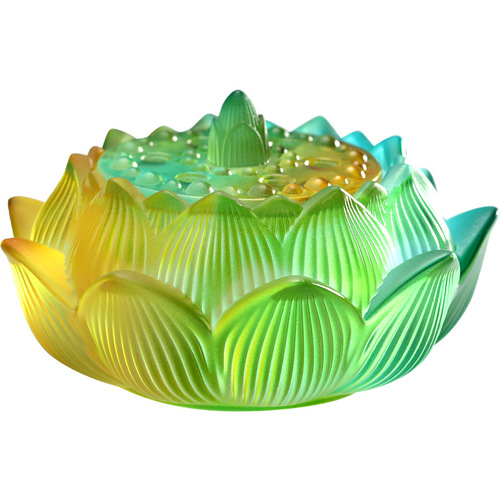 Symphony colored glass incense burner home indoor incense burner incense seal burner lotus heart Zen creative tea desktop creative ornaments