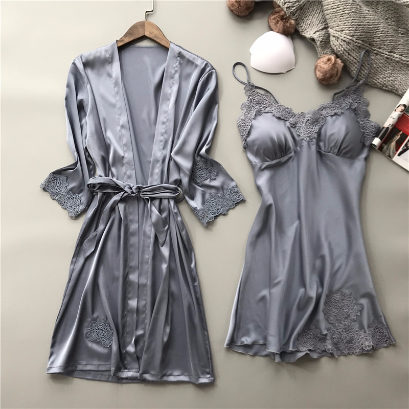 European and American Popular Sexy Lingerie Lace Suspender Lace Nightgown Women's Home Wear Two-Piece Set Wholesale Source