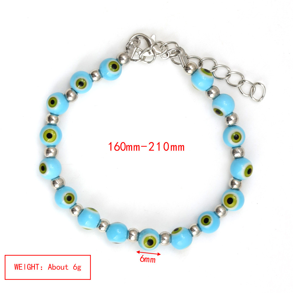 10g Weight Bracelets Classification Alloy Chain Material 1 Piece Quantity Holiday, Daily Occasion Alloy, glass Material Devil's Eye Pattern Women's Gender Patchwork Design Simple Style Style Simple Style Devil's Eye Alloy Glass Wholesale Bracelets 无