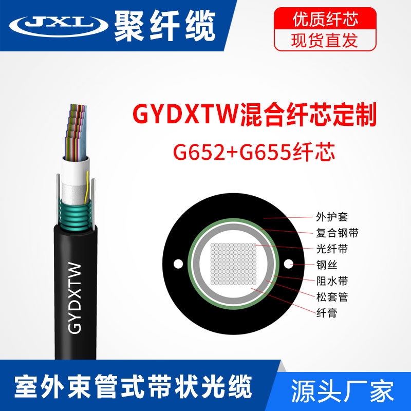 48芯带状光缆 GYDXTW-48B4 中心束管带状光缆 电信级室外管道光缆