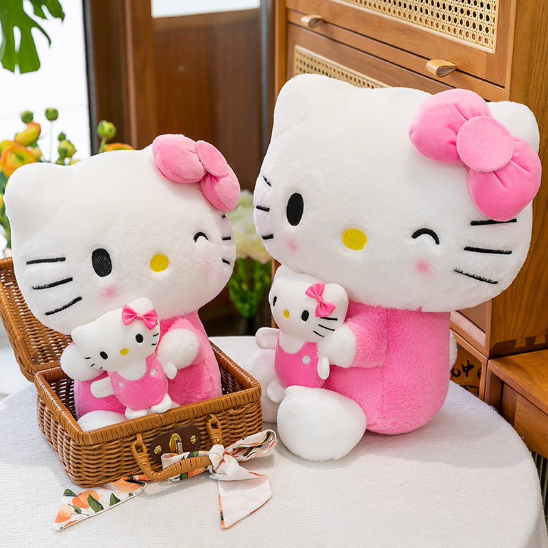 Popular Mother and Child Kt Cat Plush Toy Doll Couple Birthday Gift Bed Pillow Doll Foreign Trade Wholesale