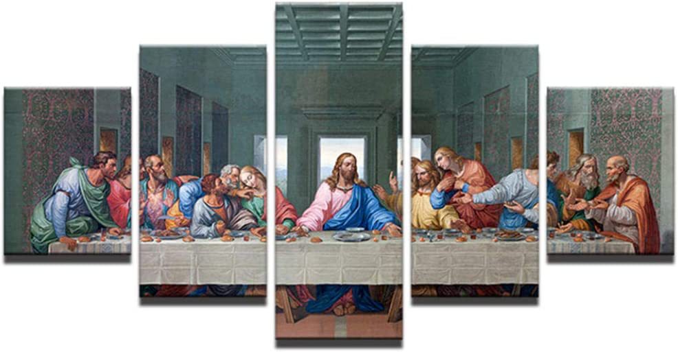 Da Vinci Famous Painting Dinner Five Coupon Poster Modern Living Room Sofa Background Wall Decoration Canvas Painting Frameless Core