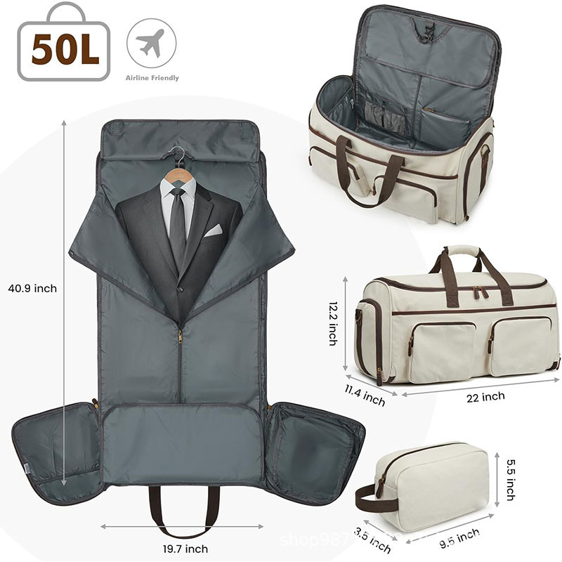 Nueva bolsa de ropa de viaje bolsa de equipaje hombre viaje bolsa de traje convertible bolsa de mano mujer tipo colgante