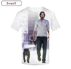 2019 Cross-Border New Product European and American Men's Short-Sleeved T-Shirt John Wick 3 Keanu Reeves Manufacturer Drop Shipping