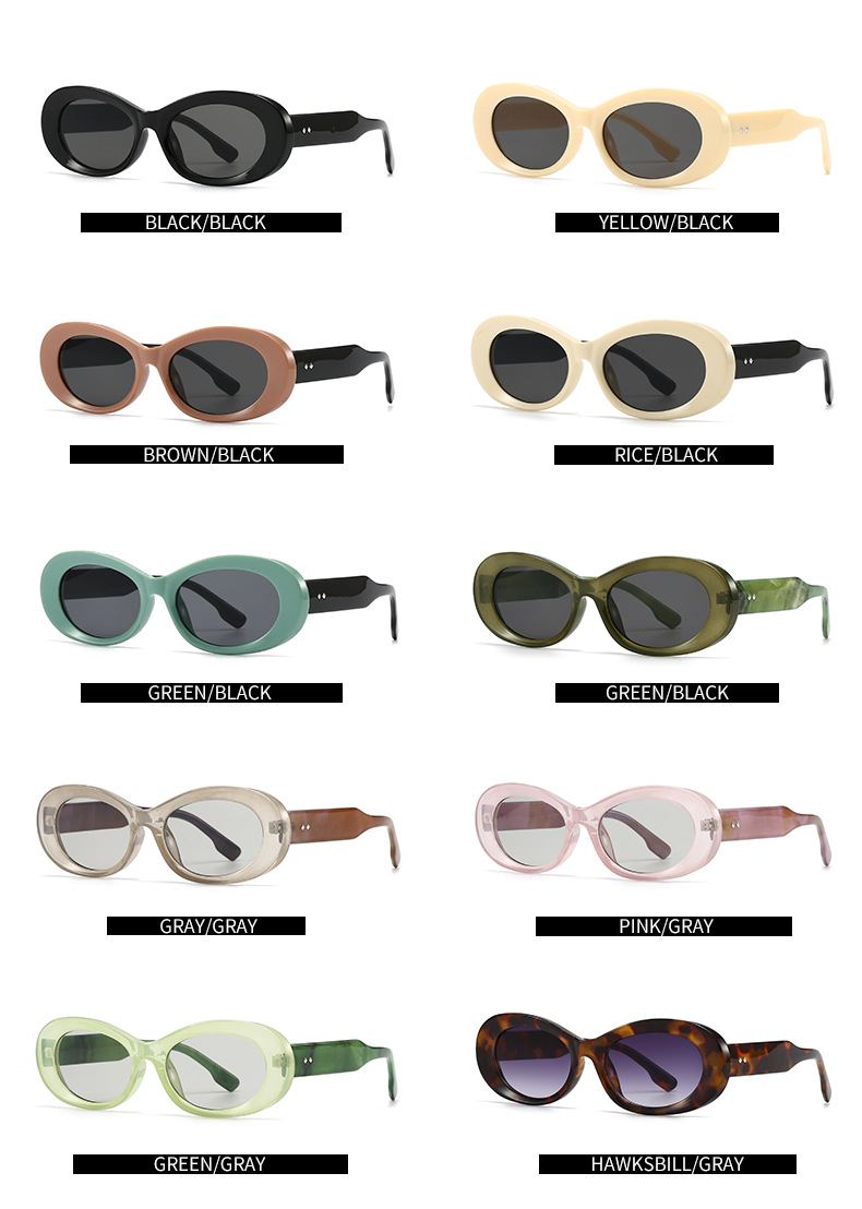 60g Weight Full Frame Glasses Structure Sunglasses Classification PC, UV400 Protection Lens Material Oval Frame Glasses Style Casual, Outdoor Occasion Geometric Pattern Unisex Gender Vintage Style, Classic Style Style Vintage Style Classic Style Geometric PC UV400 Protection Oval Frame Full Frame Women's Sunglasses 6