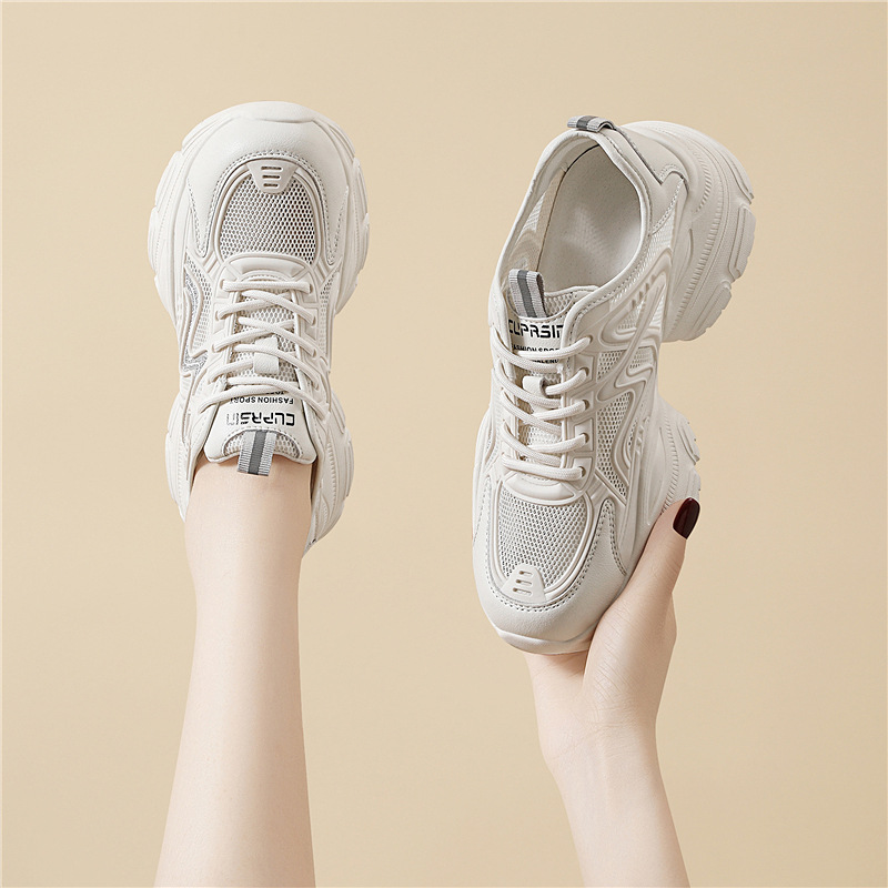 Giày sneaker nữ đế dày trắng mùa hè 2025 đế mềm thoáng khí — JST 1826-2 màu đen, JST 7142m bạc, JST 7009-1 xám xanh, JST 1826- 2m Trắng