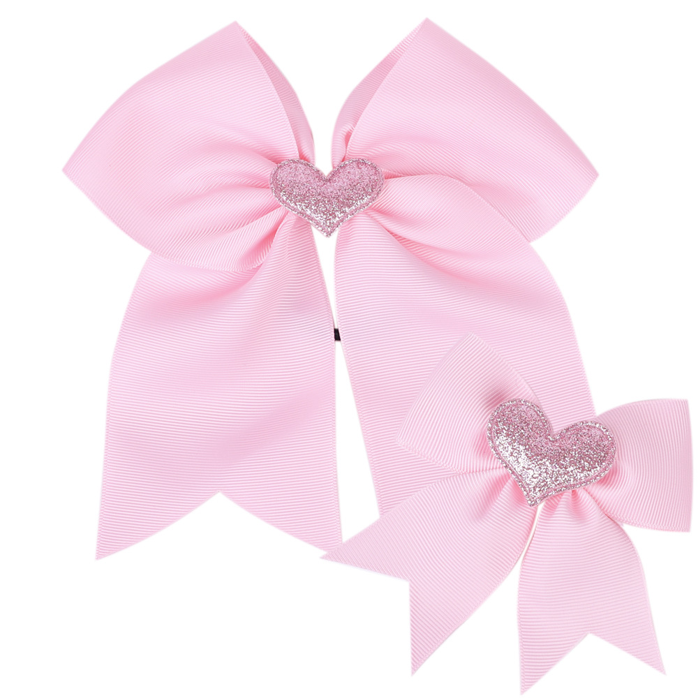 INS europea y americana del día de San Valentín de cola de Milano arco grande pequeño tamaño de dos piezas color sólido amor horquilla banda de goma horquilla