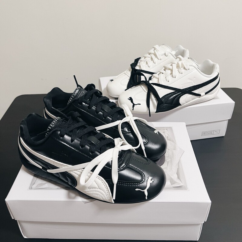 [Original Label and Original Box] Pure Original Rose Park Chae-Young Same Style Speedcat Thin-Soled Racing Shoes Black and White Casual Shoes