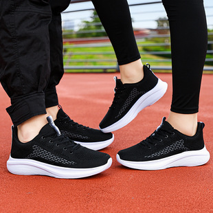 Cross-border foreign trade plus size couples sneaker 2025 new breathable mesh running shoes women's light soft bottom jogging shoes