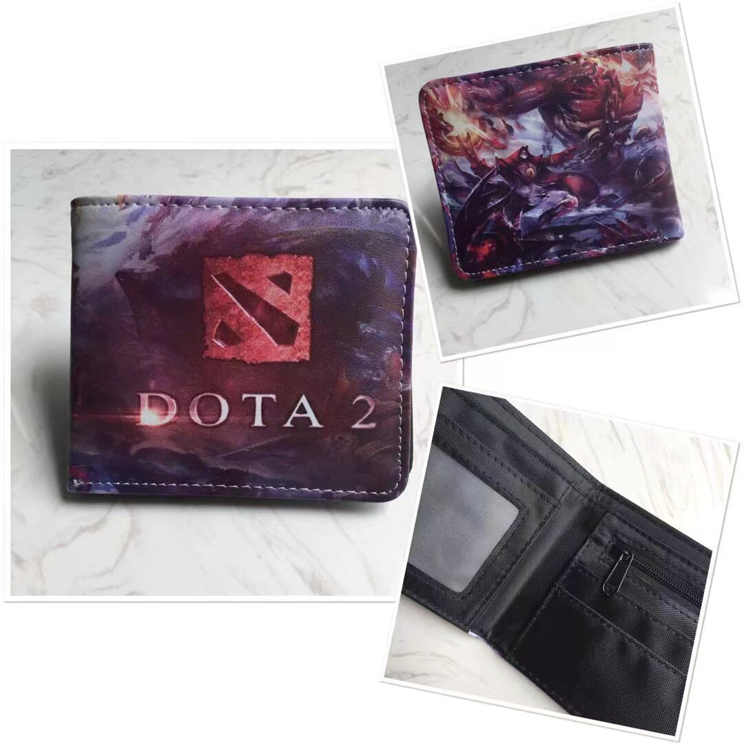 Dota2 periferia del juego Dota 2logo logo billetera estudiantes hombres y mujeres billetera corta billetera billetera tarjeta