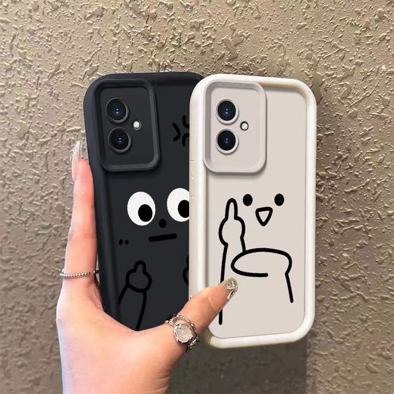 Line Smiley Face Disdain Suitable for Red Rice K70Pro Mobile Phone Case Millet 14 Soft Glue Note13 Protective Case civi3