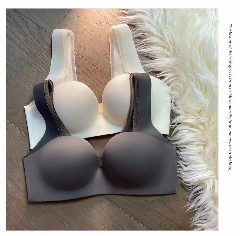 Simple sin costuras chaleco ropa interior de las mujeres respirable de la piel 3D tridimensional taza estable pull-up push-up sujetador 213