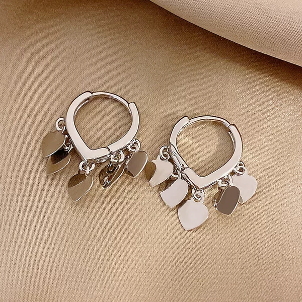 Cold Scenery Face Love Ear Buckle Women's ins All-match Elegant Internet Celebrity High-end Earrings 925 Silver Needle Distinctive Earrings