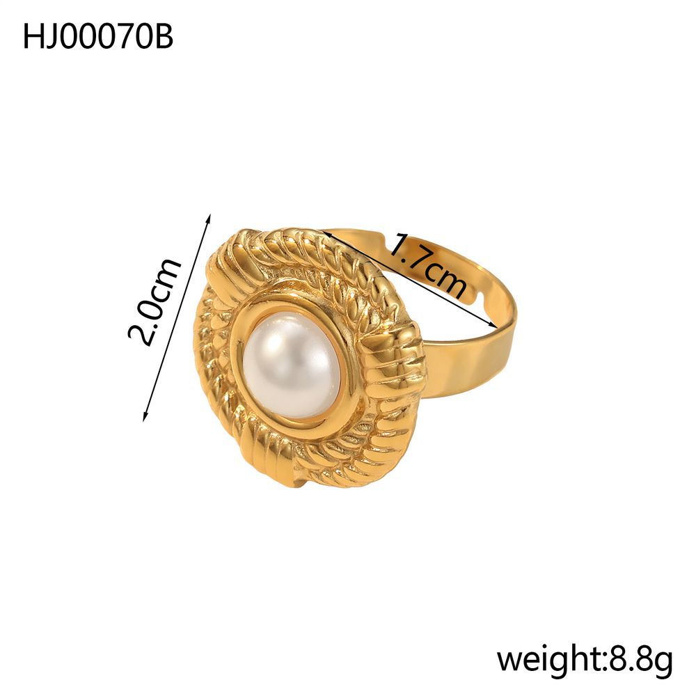 Stainless Steel Gold Color Bohemia, Ellipse Ring