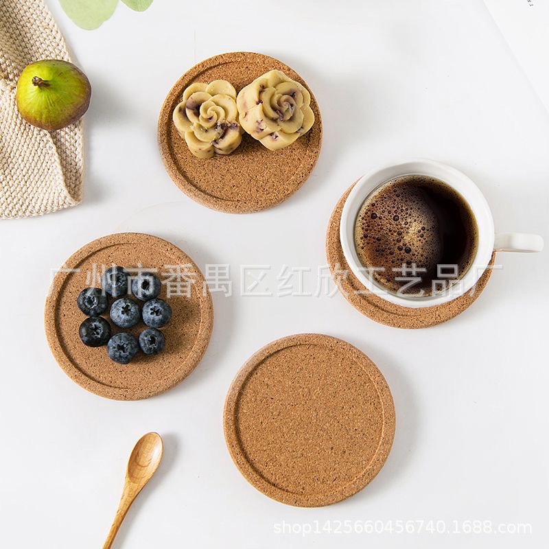 圆形软木杯垫 天然磨边软木锅垫软木餐垫锅垫防滑垫隔热垫家用