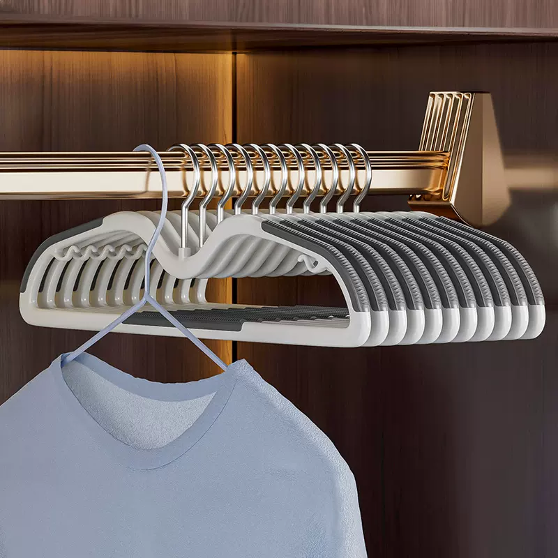 优勤短颈衣架家用挂衣省空间防滑无痕缩脖子矮款窄衣挂防肩角晾衣