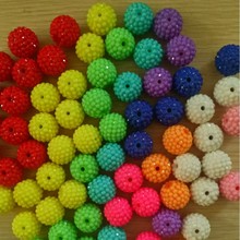 彩色20mm树脂钻球 混色珠子实色钻亚克力DIY散珠Chunky Beads