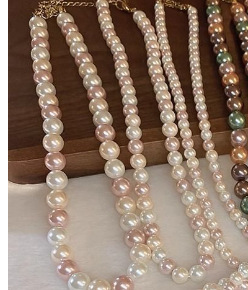 핑크 시리즈 진주 목걸이