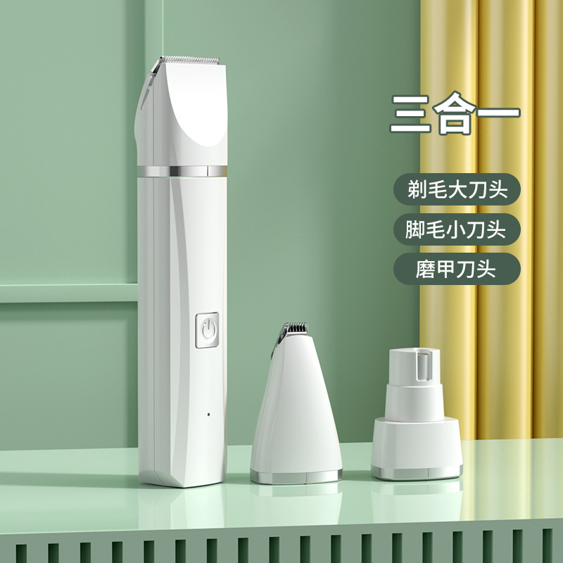 Transfronterizos 4 en 1 set de afeitador de mascotas perros eléctricos empujadores de corte de pies empujadores eléctricos gatos afiladores de uñas