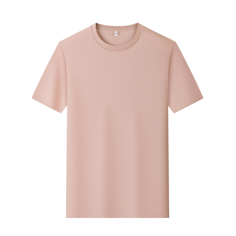 80 hombres de hombro recto, lujo ligero, alta calidad, color sólido, media manga, camiseta de manga corta, algodón de caballo, camiseta para hombres, personalización de verano
