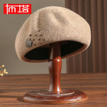 布塔羊毛贝雷帽女法式赫本风报童帽时尚气质定型蓓蕾帽蝴蝶结1321