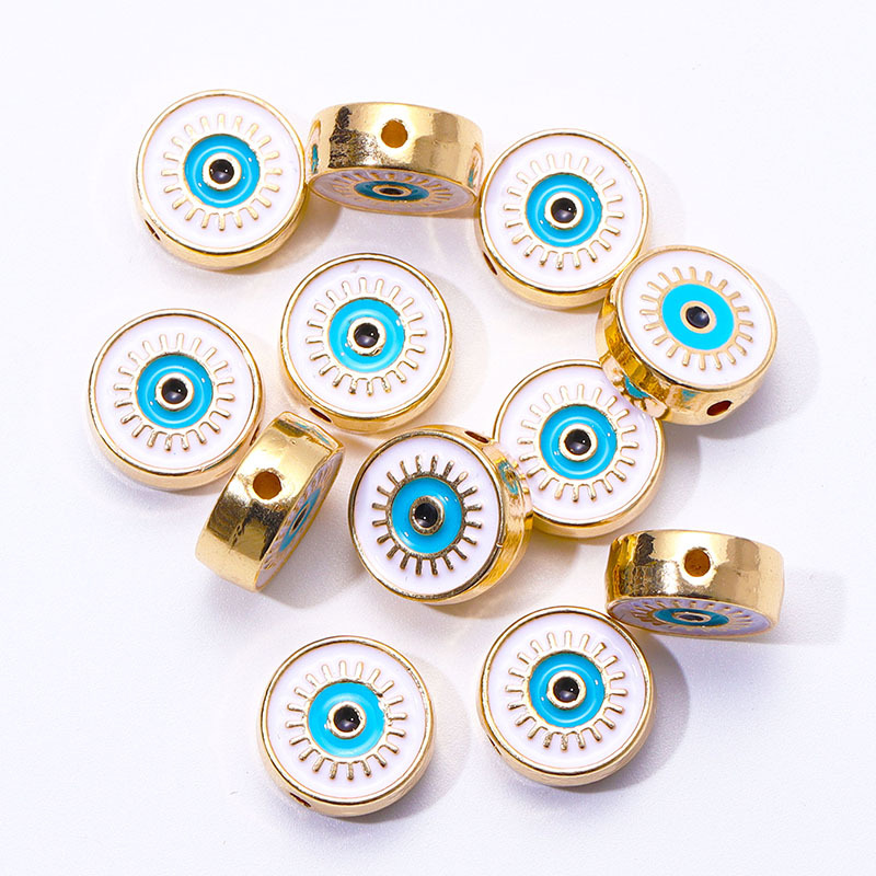 30g Weight Beads Jewelry Making Type 12mm Jewelry Making Size DIY Jewelry Accessories Classification 20 PCS/Package Quantity Alloy Material Devil's Eye Pattern Plating Design Retro, Classic Style Style 20 PCS/Package 12mm Alloy Devil's Eye DIY Jewelry Accessories Beads 2