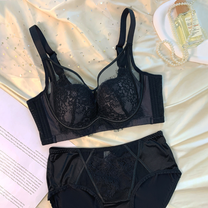 Core Oxygen 69110 Shell Cup Encaje Ropa interior sexy hueca Mujer reunida Sujetador ajustable con anillo de acero suave anti-caída