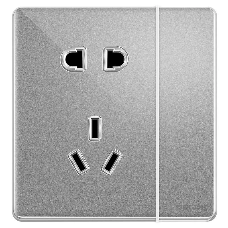 Панель Delixi Household 86 CD889 Ink Cai Caikai Open Double Control Starry Sky Gray Wall Switch