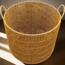 厂家批发仿藤编家用现代简约易洗耐脏手提脏衣篓收纳篮